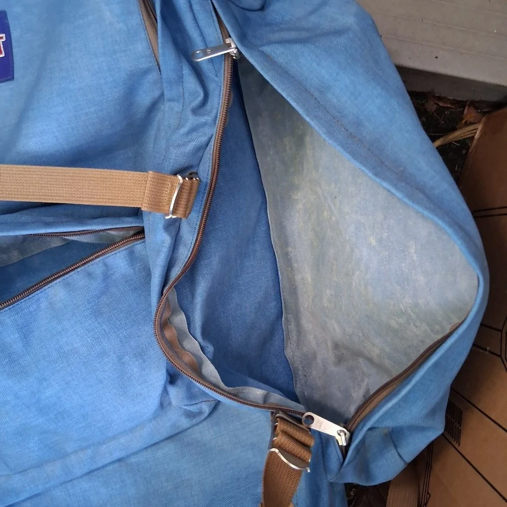 Vintage Jansport Hiking Camping‎ Backpack External Frame Blue EVC